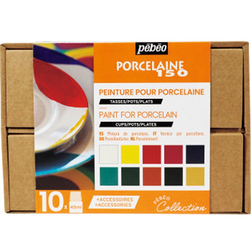758471 ポーセレン150 アトリエコレクション 10色x45ml+アクセサリー 1個 ペベオ 【通販モノタロウ】