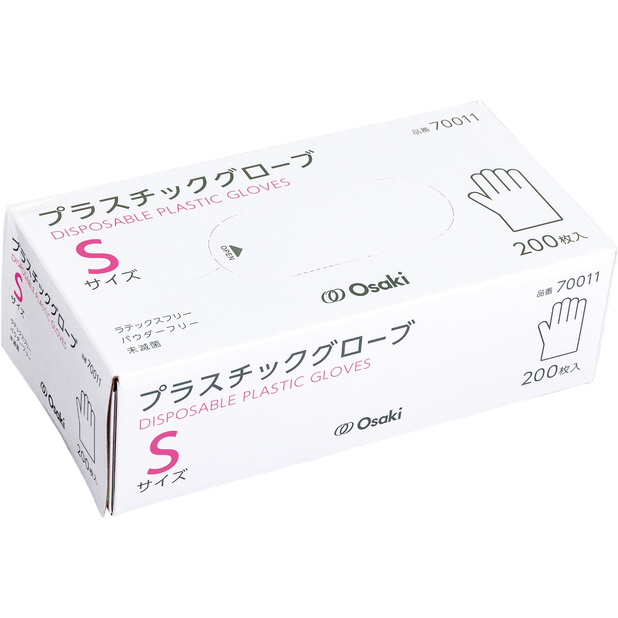 70011 プラスチックグローブ オオサキメディカル 透明色 厚さ0.09mm 1