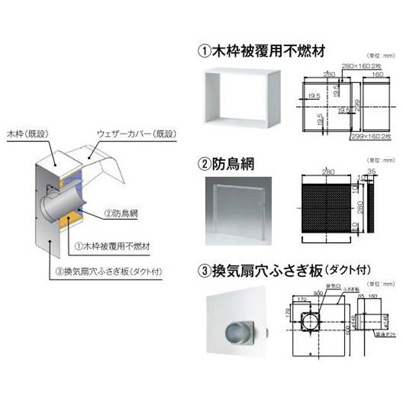 PTK-25 プロペラ換気扇取替キット 1個 リンナイ 【通販モノタロウ】