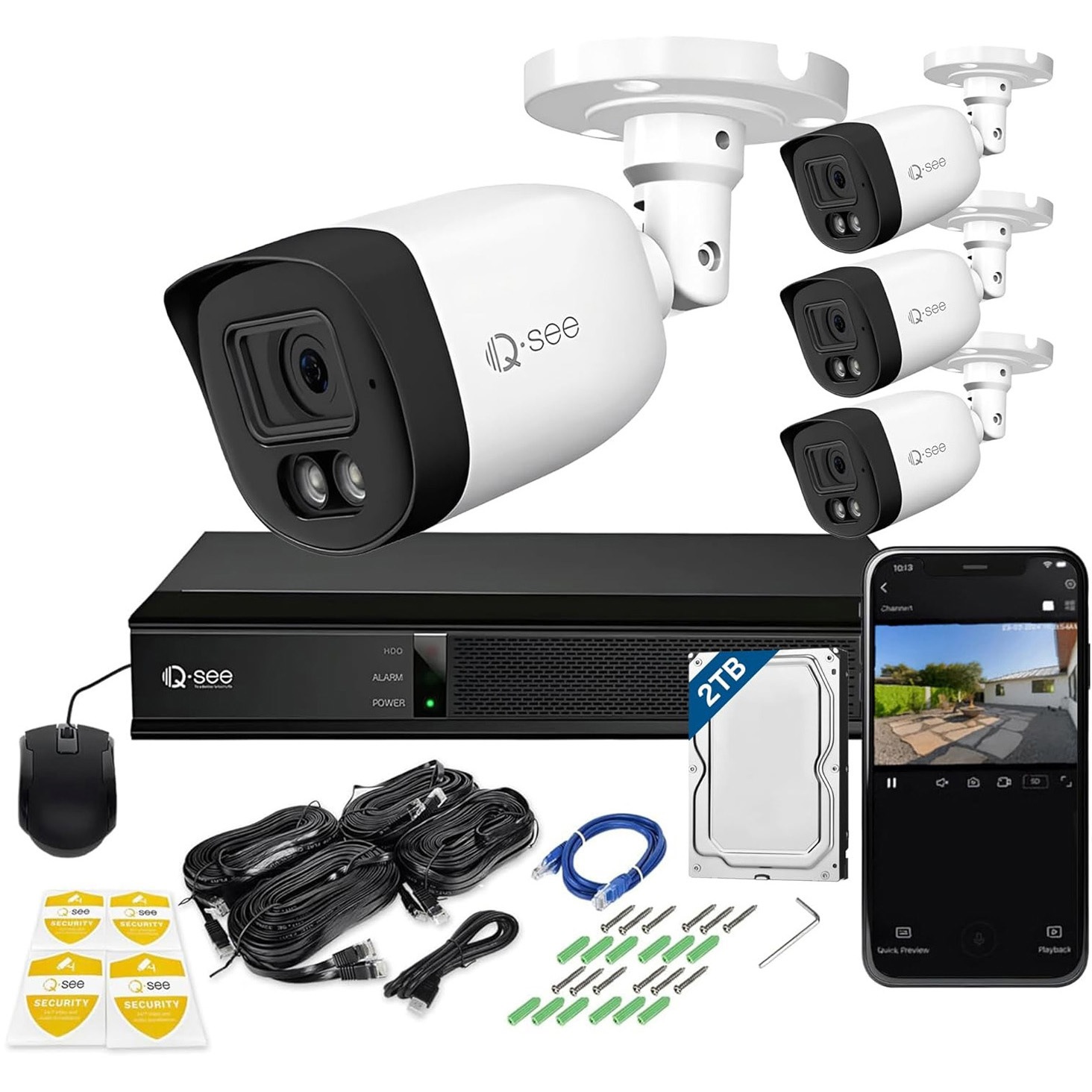 QP08045YC Qsee セキュリティカメラ 8ch NVRレコーダー 2TB搭載 IP67