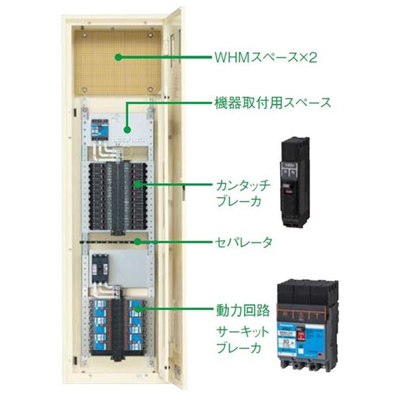 BN512WKTBH カンタッチアロー盤 テナント用電灯分電盤 動力6回路付 Panasonic(パナソニック) 露出形