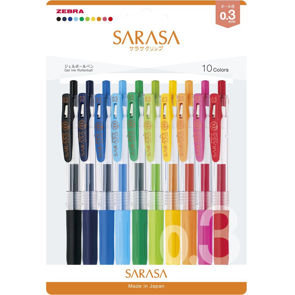 JJH15-10C-N ジェルボールペン サラサクリップ0．3 ゼブラ 水性顔料