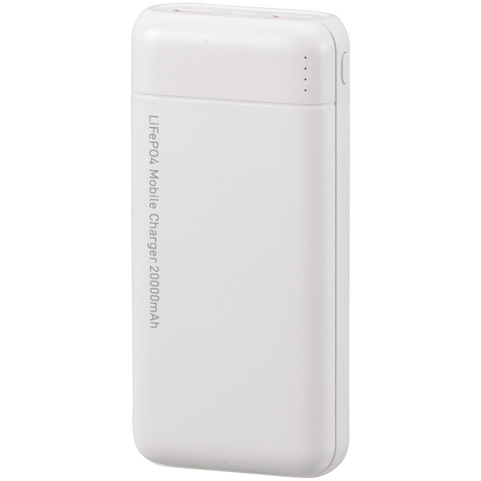 SMP-JV682 リン酸鉄モバイルバッテリー ホワイト PD/QC対応 22.5W 1個