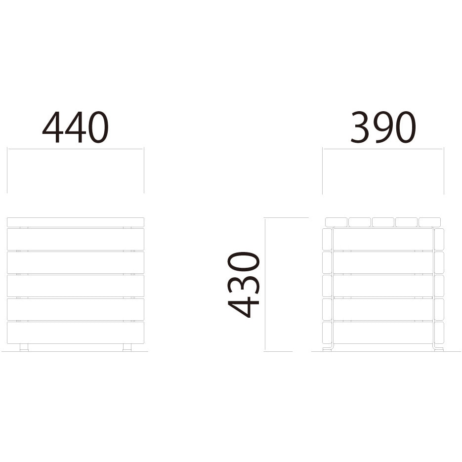 RB-440BR 再生木材ブロックベンチ EMウッドタイプ W440 モリマーキンキ 奥行390mm 129,800円