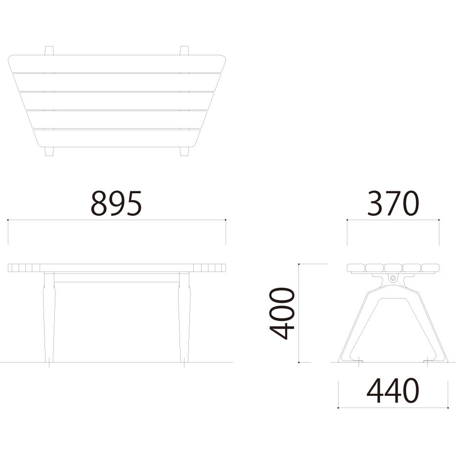 HB-900A ひのき材ベンチ HB-900シリーズ モリマーキンキ 幅895mm奥行440mm
