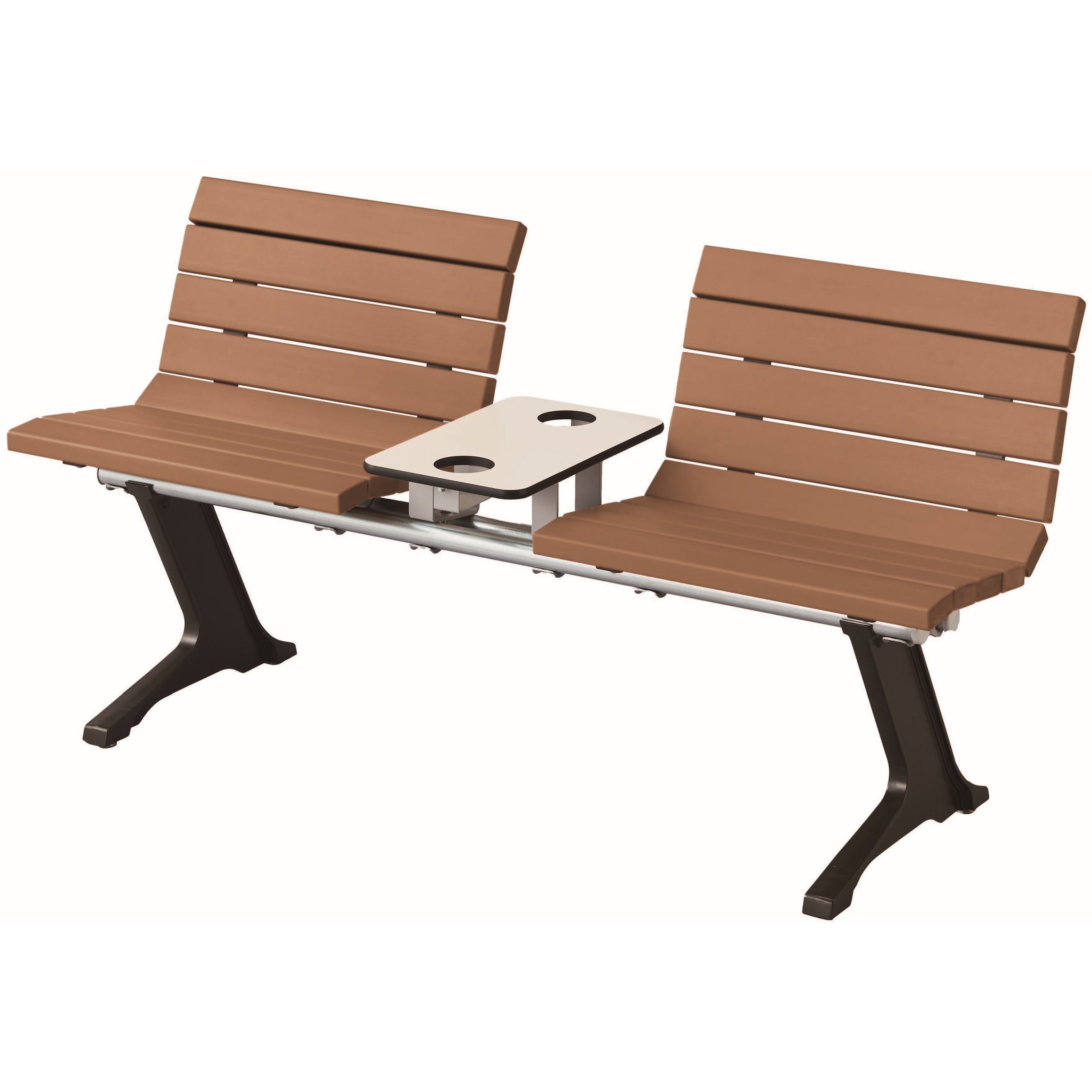 RB-210TC 再生木材パブリックベンチ RB-21シリーズ EMウッドタイプ カップホルダーテーブル付き モリマーキンキ 幅1400mm奥行480mm 189,800円