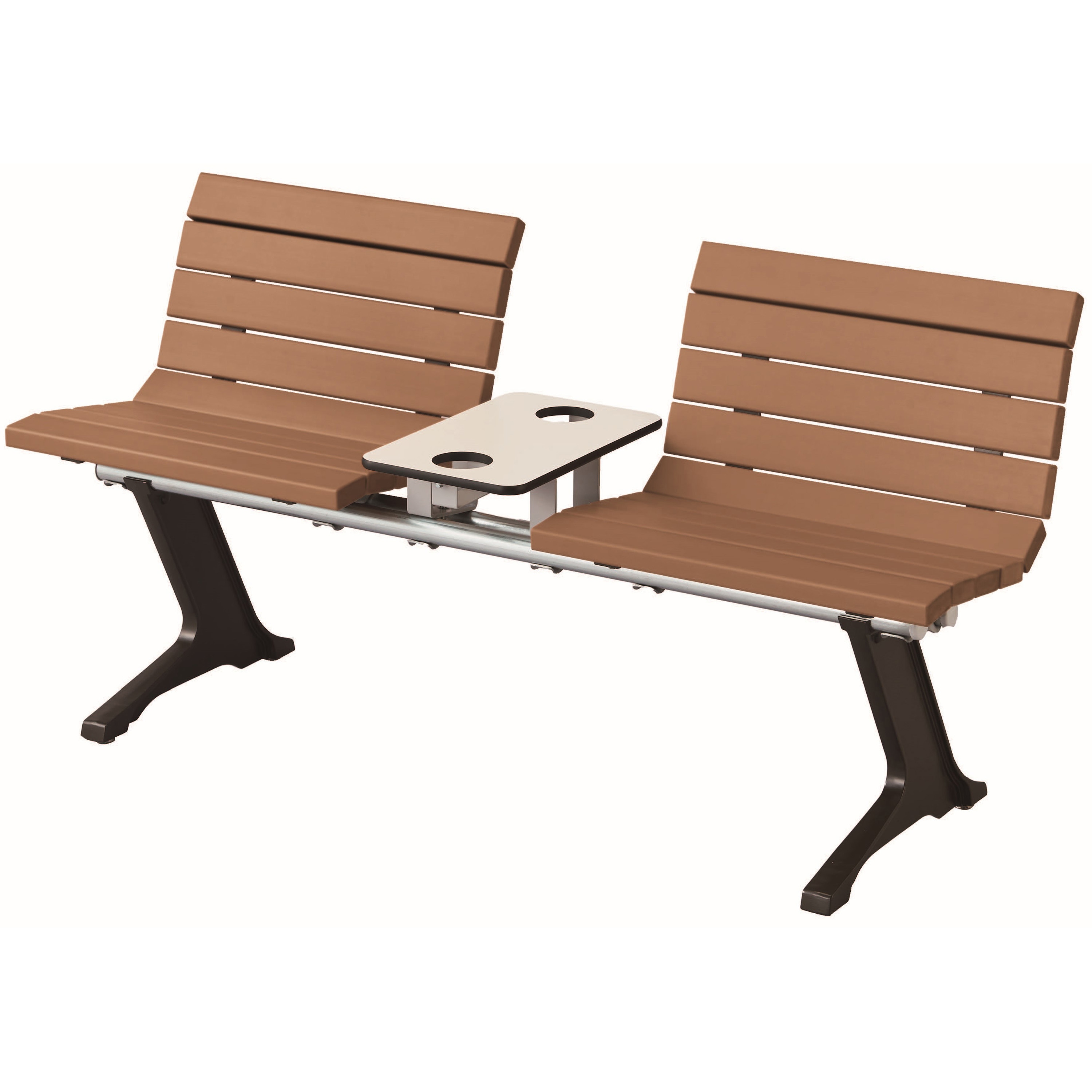 RB-210TA 再生木材パブリックベンチ RB-21シリーズ RPウッドタイプ テーブル・肘付き モリマーキンキ 幅1540mm奥行480mm 199,800円