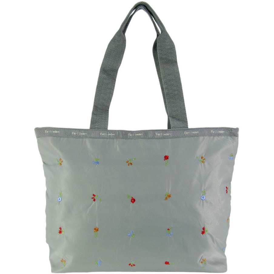 4794 花刺繍横型トートバッグ Ferlieden グレー色 1個 - 【通販