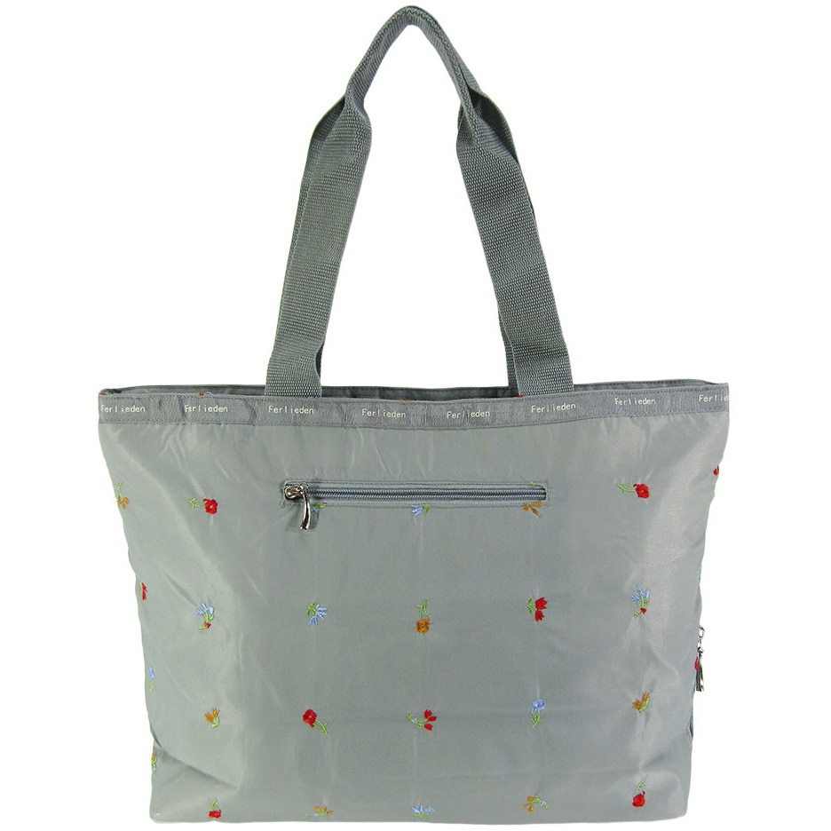 4794 花刺繍横型トートバッグ Ferlieden グレー色 1個 - 【通販