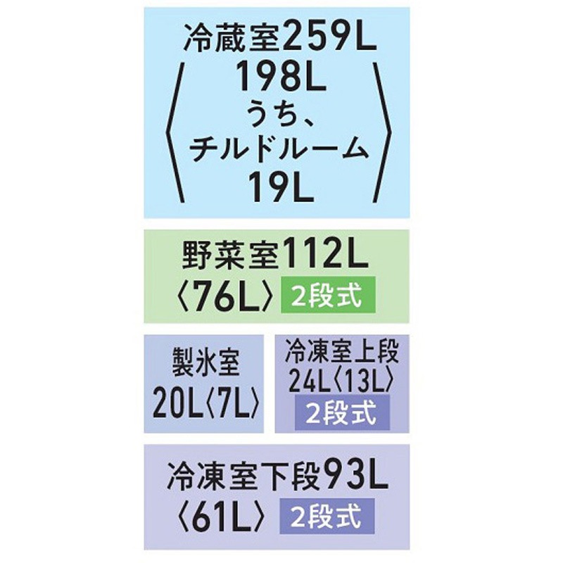 GR-A510FZ(ZH) 6ドア508L冷蔵庫『VEGETA』FZシリーズ 東芝 アッシュ