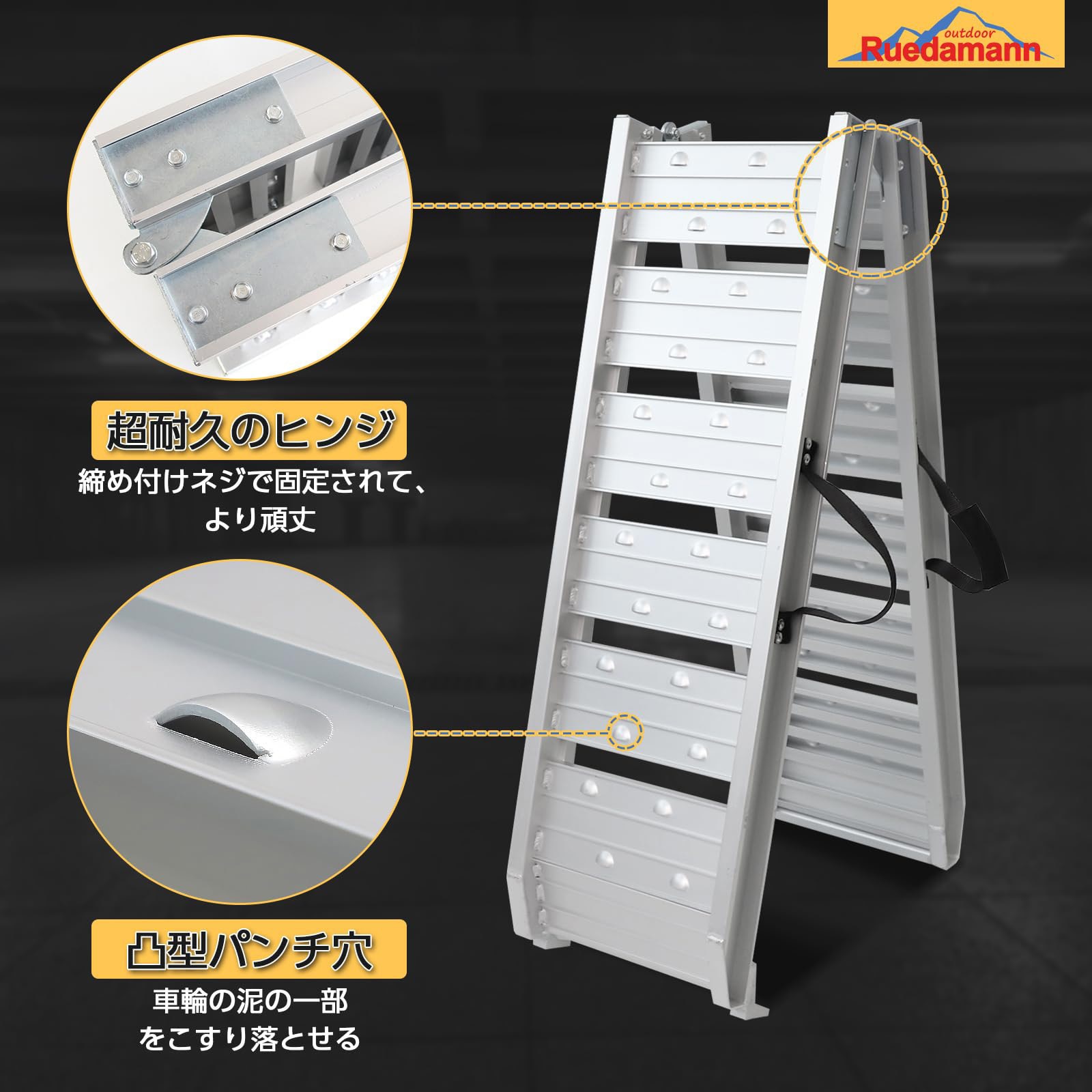 HR800S-S アルミ折り畳みスロープ Ruedamann 耐荷重250kg