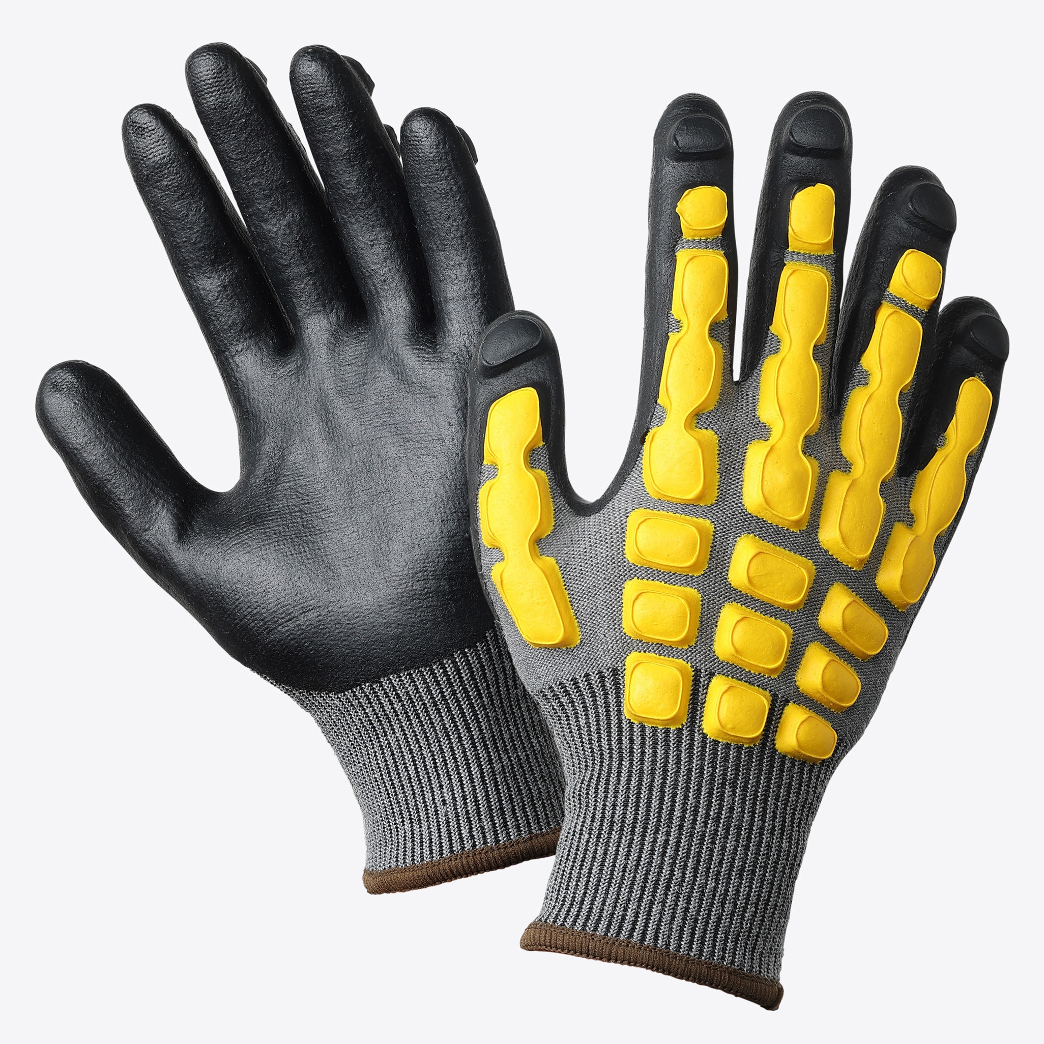 990 まもるくんCR 丸五 ニトリル 1双入 ブラック/イエロー色 サイズL