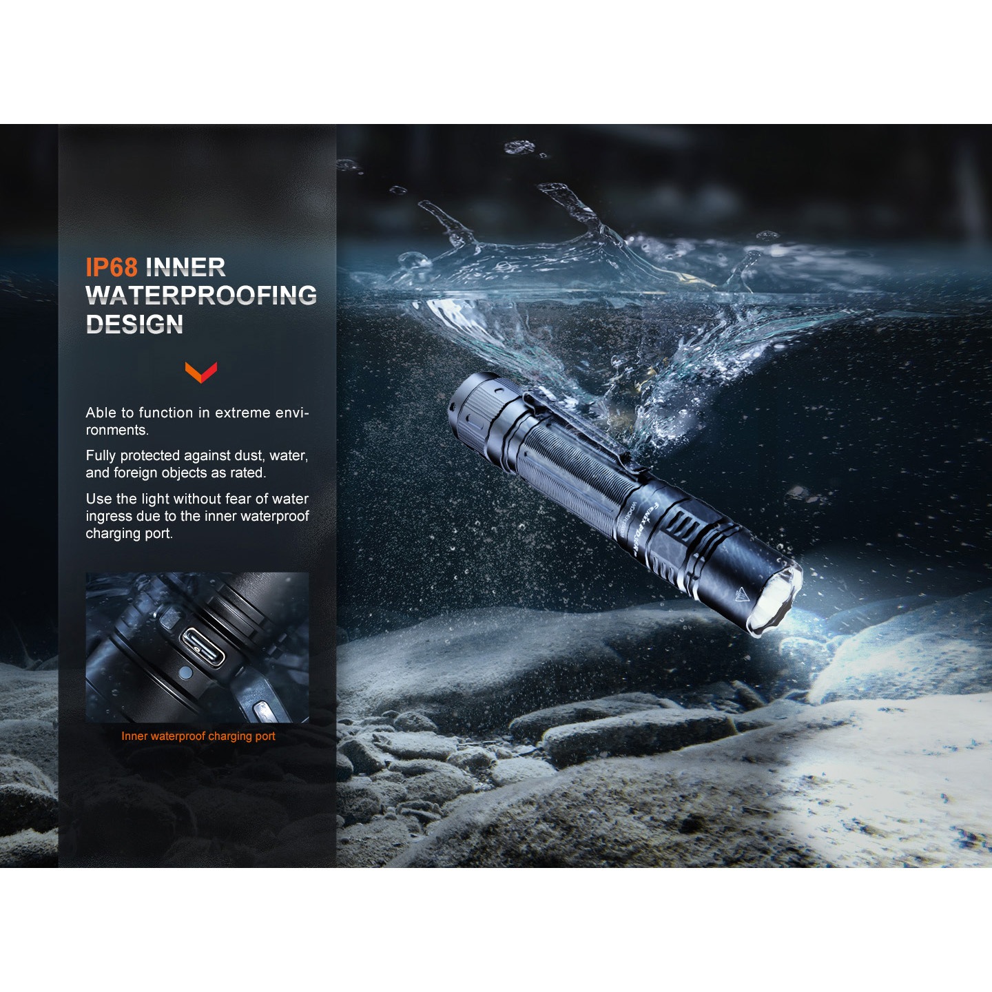 PD36RPRO 充電式LEDライト FENIX(フェニックス) 保護等級IP68 - 【通販