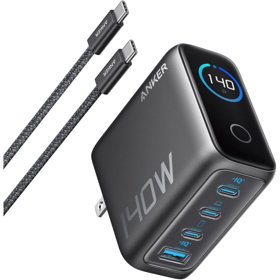 B2697NZ1 Anker Charger (140W， 4 Ports) with USB-C & USB-C