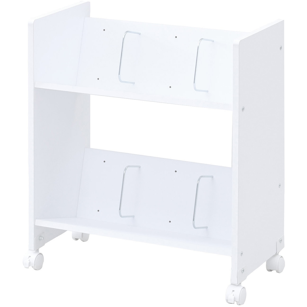 CFR-60532C(WH) A4ファイルラック キャスター付き YAMAZEN(山善) 2段