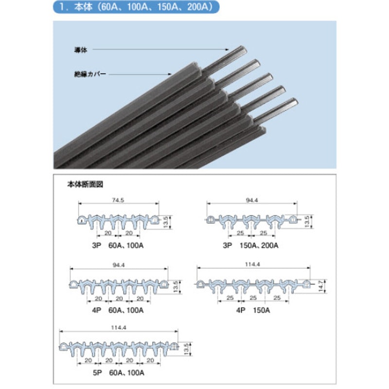 LZ6M3N-50 タフトロ M 形 本体 3P 60A 50m 1本 PROTERIAL(プロテリアル) 【通販モノタロウ】