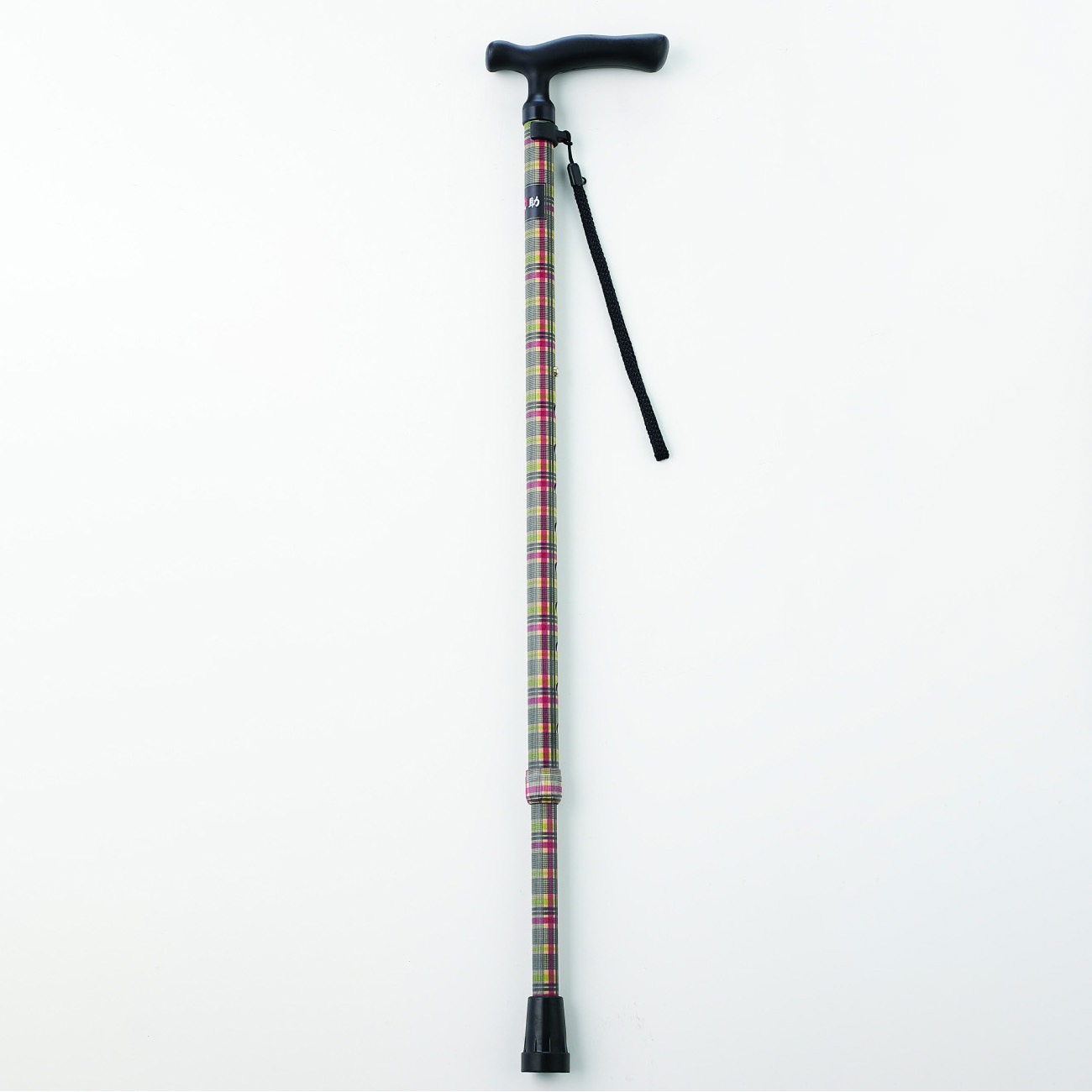 福助 チェック伸縮ステッキ   1ブラウンタータンチェック 1個 豊通オールライフ 【通販モノタロウ】