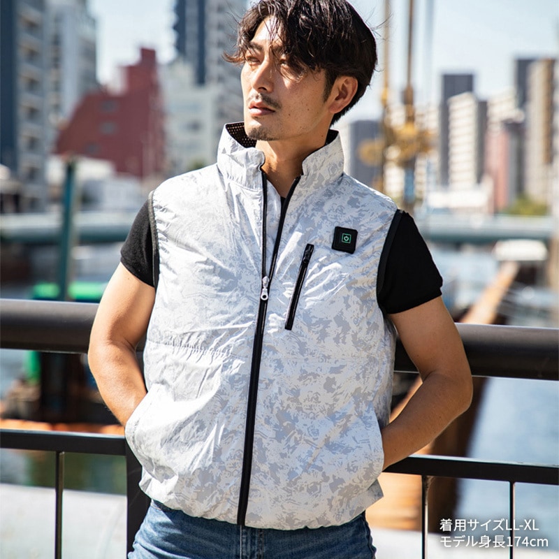 MESH-BR-1205 22V胸スイッチ付き空調ベスト(R)バッテリーフル