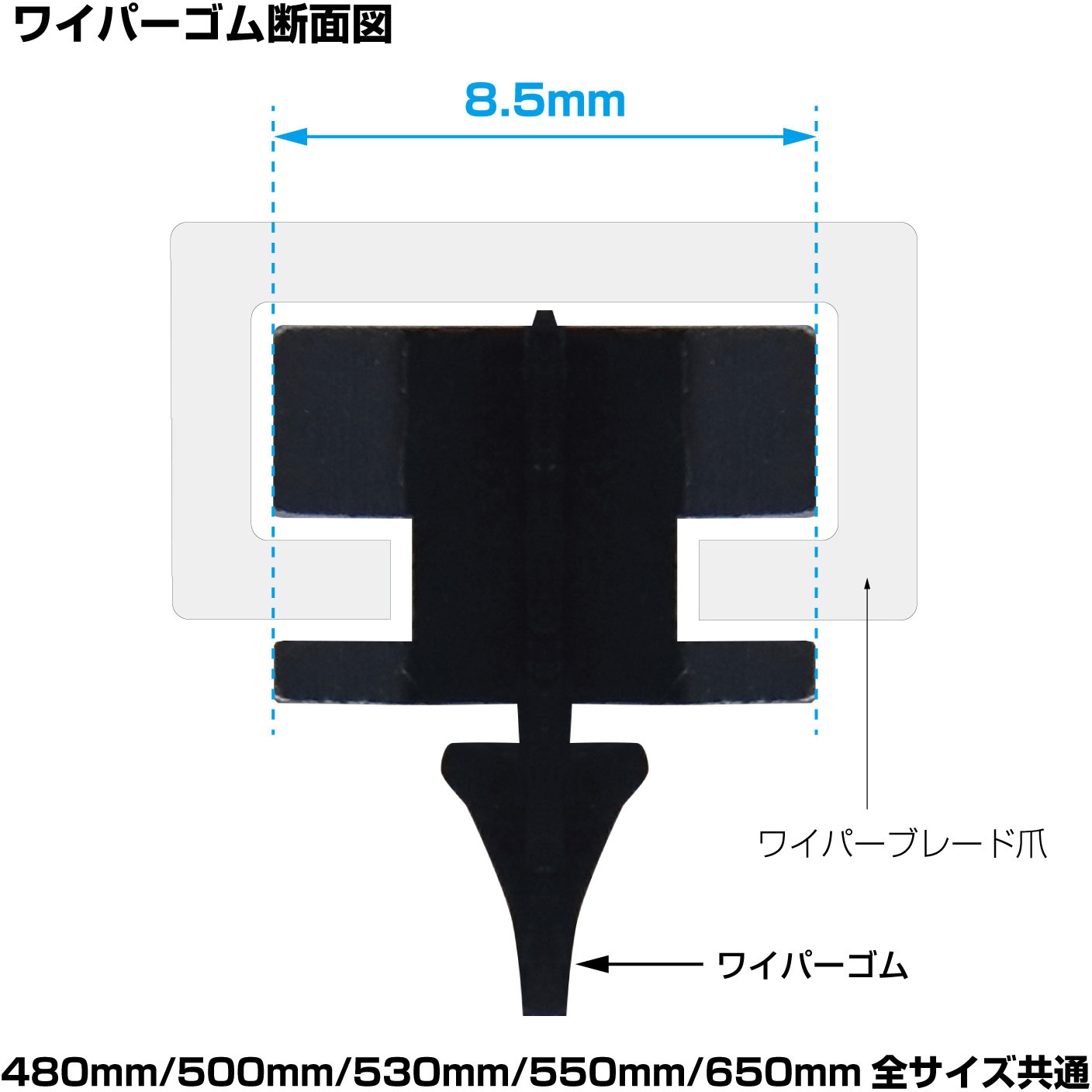 501286 ワイパーブレード エアロタイプ用替ゴム 1本 JET INOUE