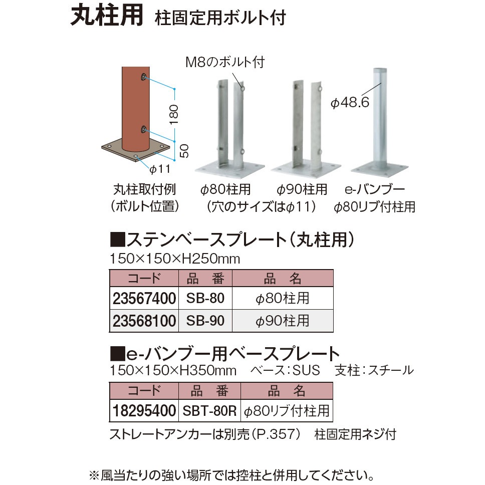 SB-80 ステンベースプレート 80Φ丸柱用 タカショー シルバー色 寸法150