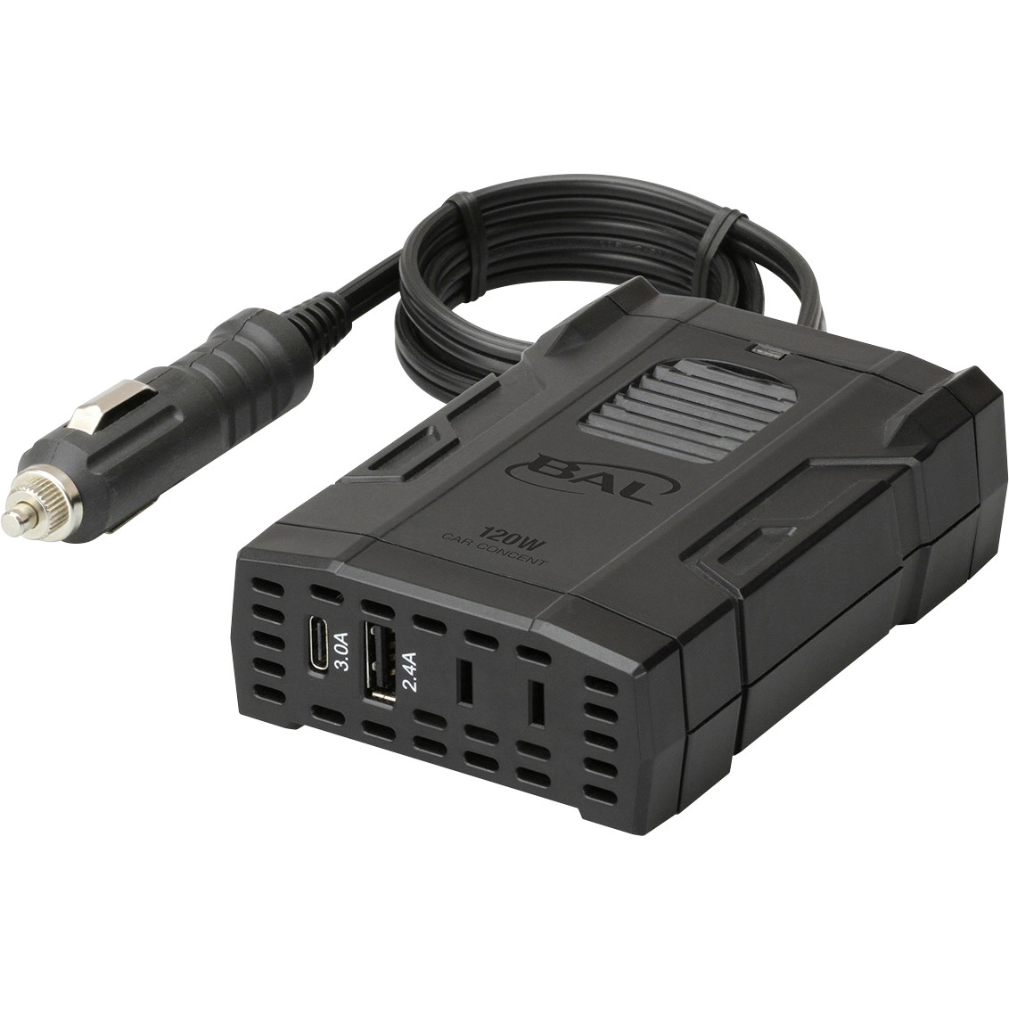 2819 カーコンセント 120W 3.0A 大橋産業(BAL) 調整矩形波 出力電圧AC100/DC5V