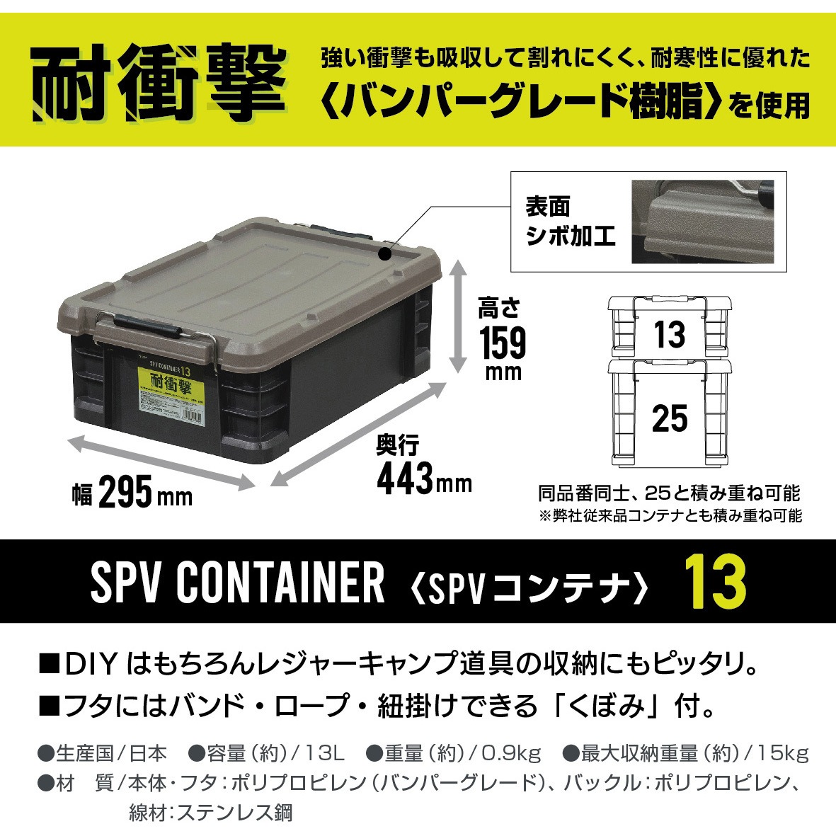 13 SPVコンテナ JEJアステージ 容量13L 外寸法・幅295mm奥行443mm 1
