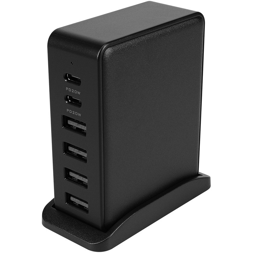 OWL-APD64C2A4-BK 6台同時充電可能 合計最大64W出力 USB Type-C×2 USB Type-A×4 AC充電器 OWLTECH(オウルテック) ブラック色