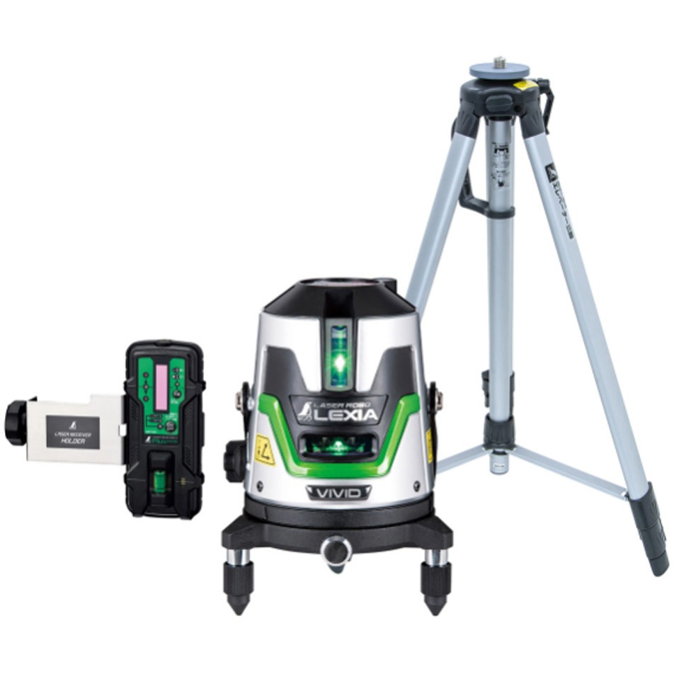 70856 レーザーロボLEXIA VIVID51グリーン 受光器・三脚セット シンワ測定 バッテリー容量1600mAh