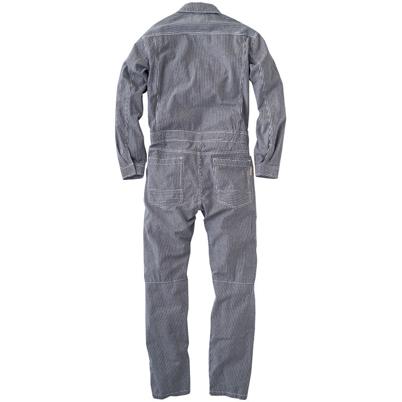 ハ*チ様 （最終価格）Garments Engineered ツナギ　グレー　サ GE-587-20-4L 綿麻ストライプ長袖ツナギ GRACE ENGINEER'S ブラック