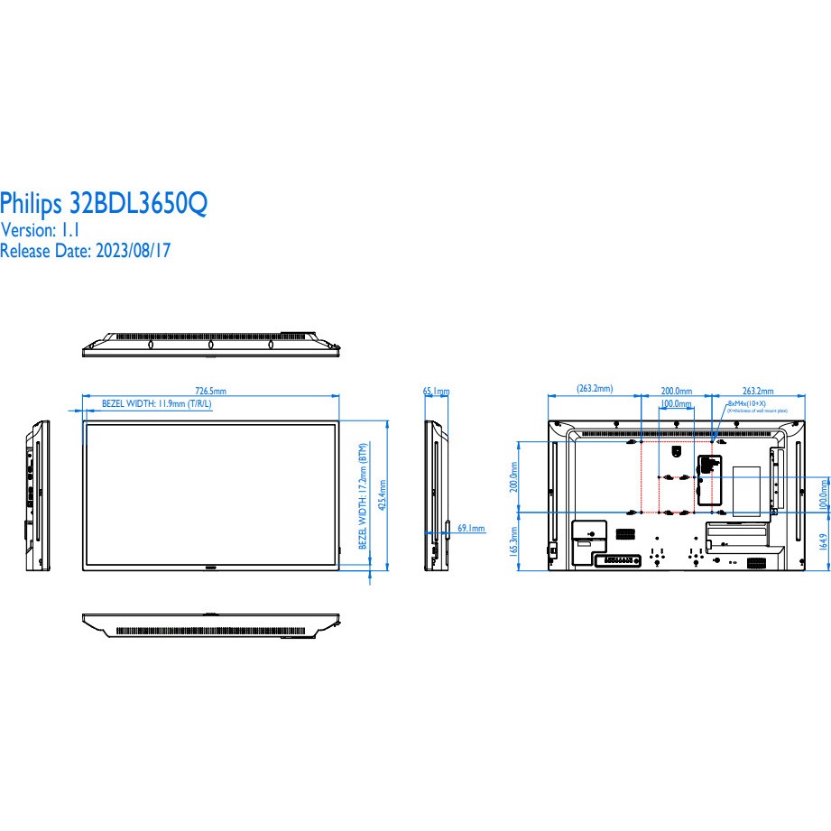 SECCHI_32BDL3650Q/11_PH-823B 32型液晶ディスプレイ+対応スタンド+