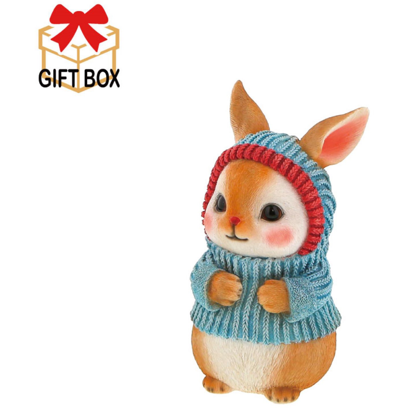 QB-014D べニースラビット(あったか) 紅石 寸法7.5×7.5×14.5cm  QB-014D