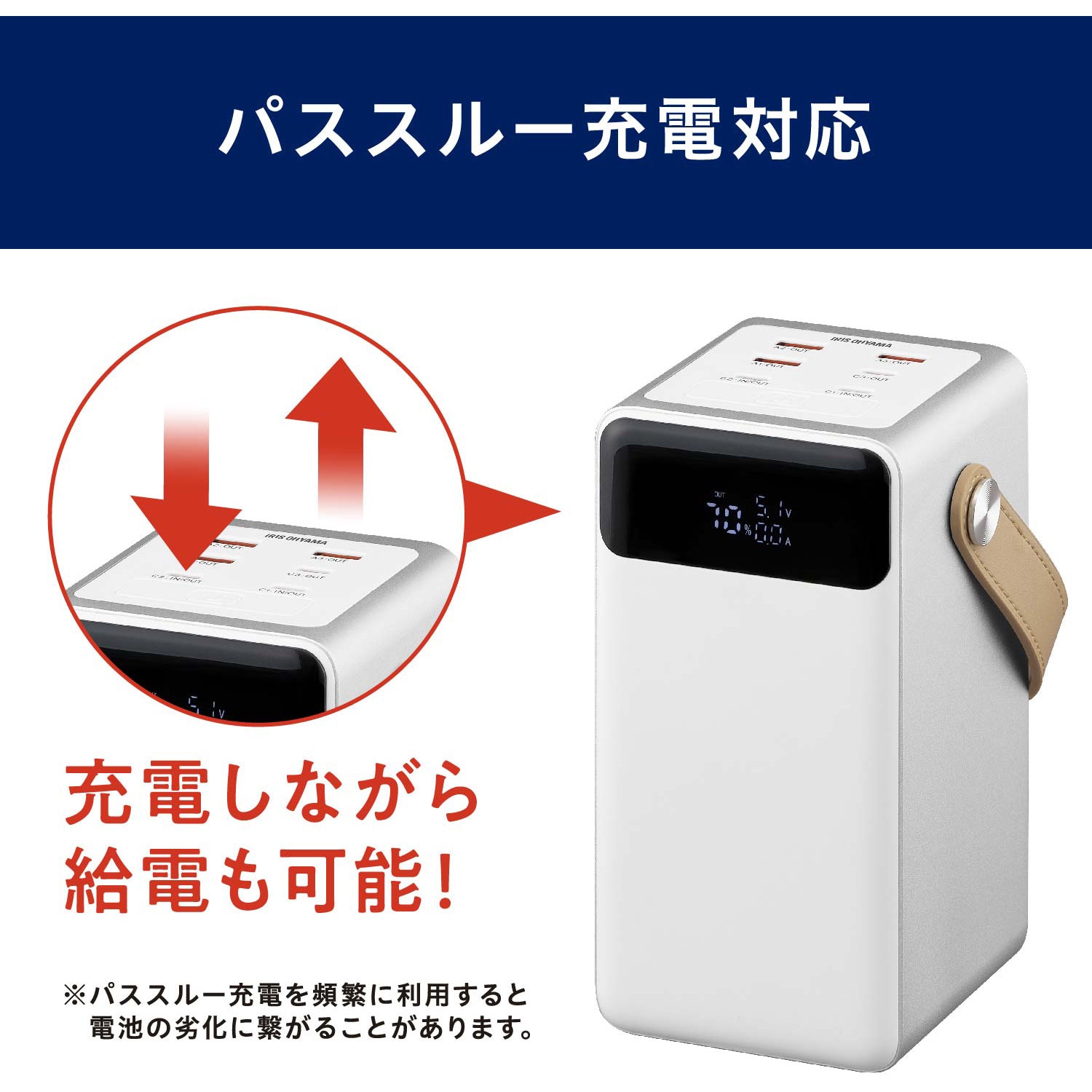 IBT-A60100-W バッテリーステーション アイリスオーヤマ ホワイト色