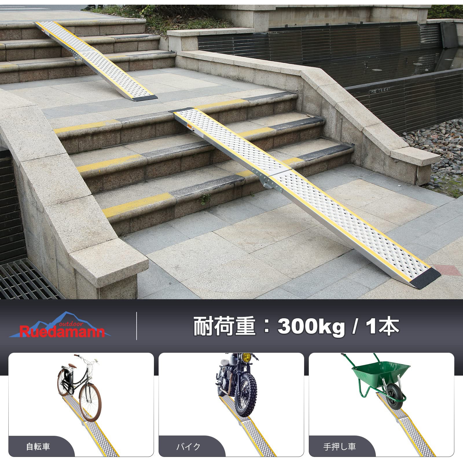 AR20FX-200CM-PC 折りたたみ式軽量アルミラダー Ruedamann 耐荷重300kg