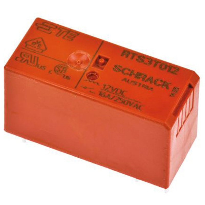 RTS3T012 TE Connectivity パワーリレー 12V dc SPST 基板実装タイプ TE Connectivity Japan(旧:TYCOELECTRONICS(タイコエレクトロニクス)) シリーズRT-iPower スイッチング電流16A コイル抵抗360Ω 長さ29mm 1箱(20個) RTS3T012