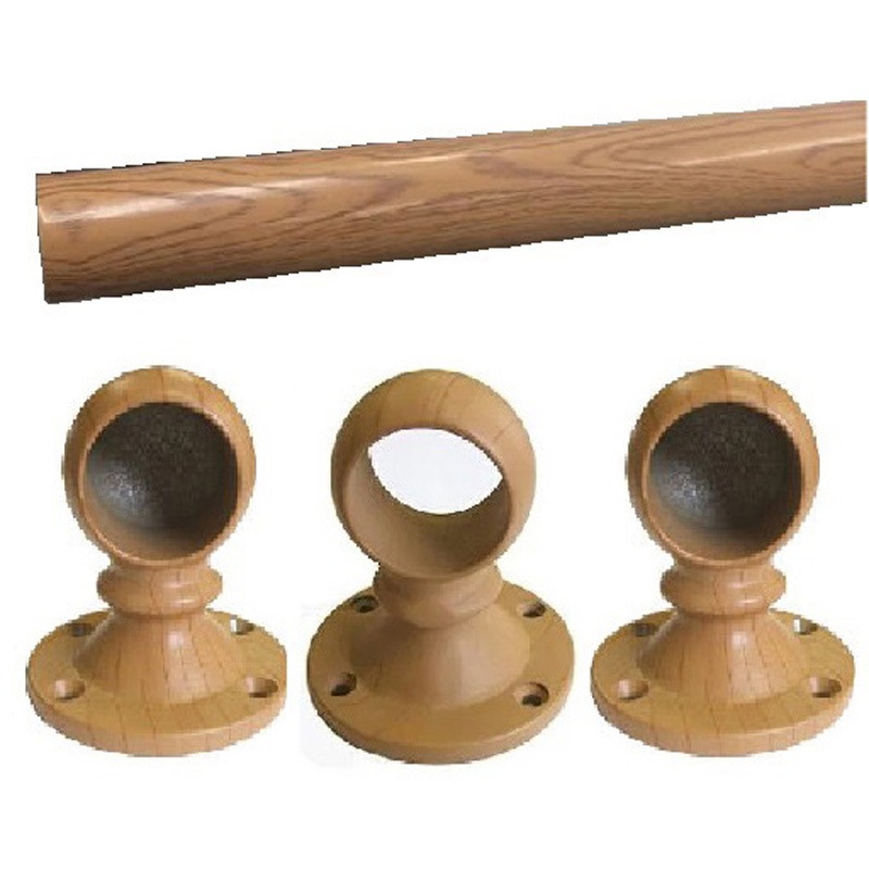 Φ32×1800mm 木目パイプセット(ブラケット) 1セット フジテック・ジャパン 【通販モノタロウ】