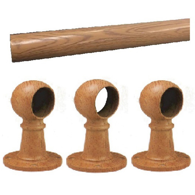 Φ32×1800mm 木目パイプセット(首長ブラケット) 1セット フジテック・ジャパン 【通販モノタロウ】