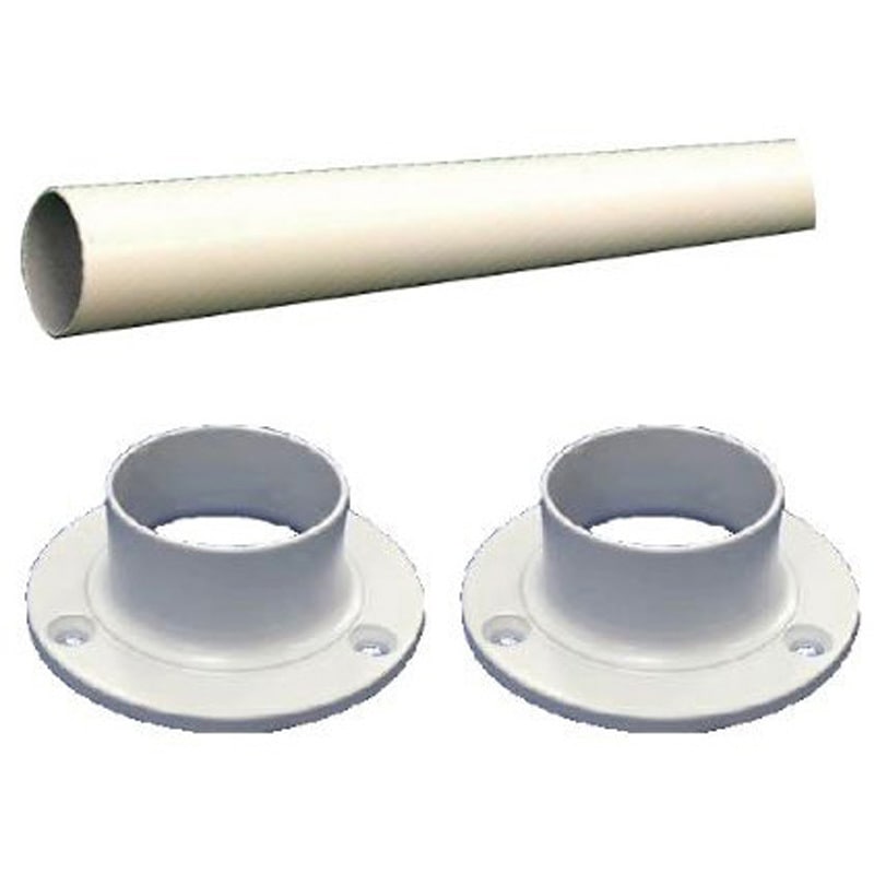Φ32×1000mm ホワイトパイプセット(ソケット) 1セット フジテック