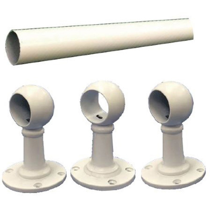 Φ32×2000mm ホワイトパイプセット(首長ブラケット) 1セット フジテック・ジャパン 【通販モノタロウ】