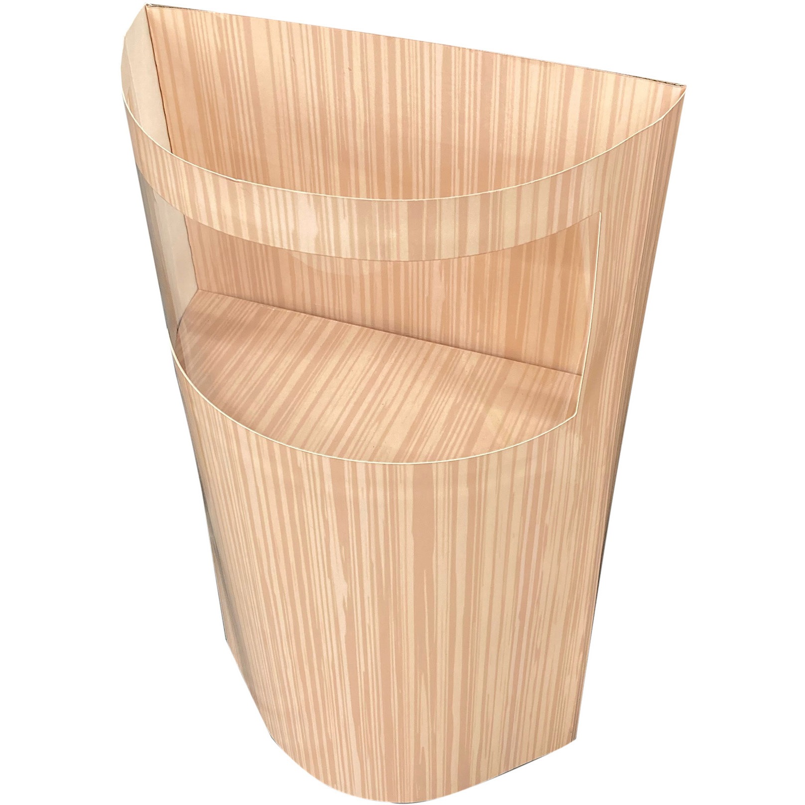 10195611 半円紙製ジャンブル什器 木目柄 TKJ-380 5台セット 1箱(5台