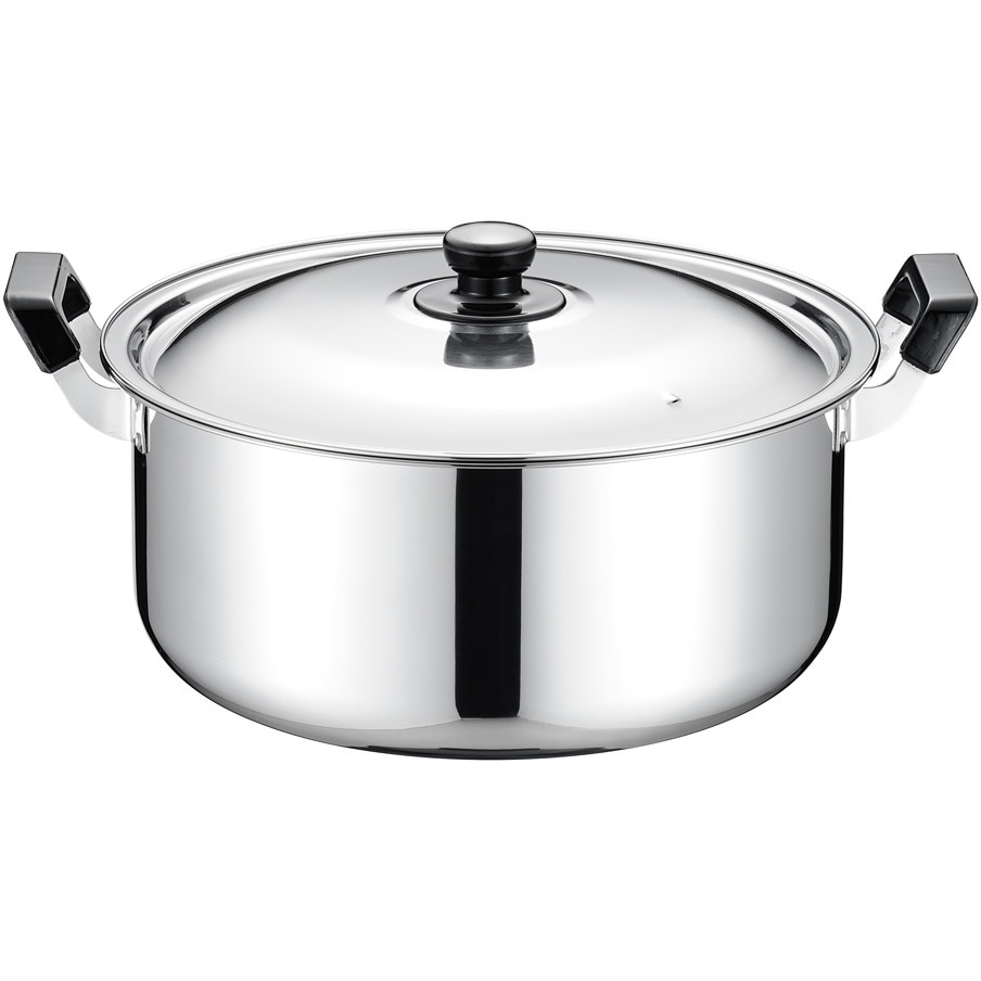 TKG ステンレス プラ柄 実用鍋 遠藤商事 容量12.4L