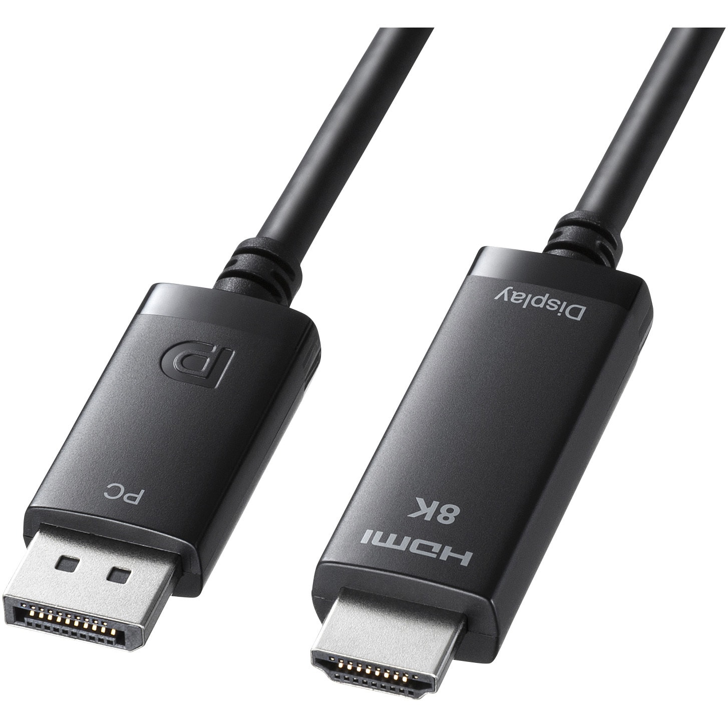 DisplayPortケーブル（15m・光ファイバ・おすすめ・ブラック
