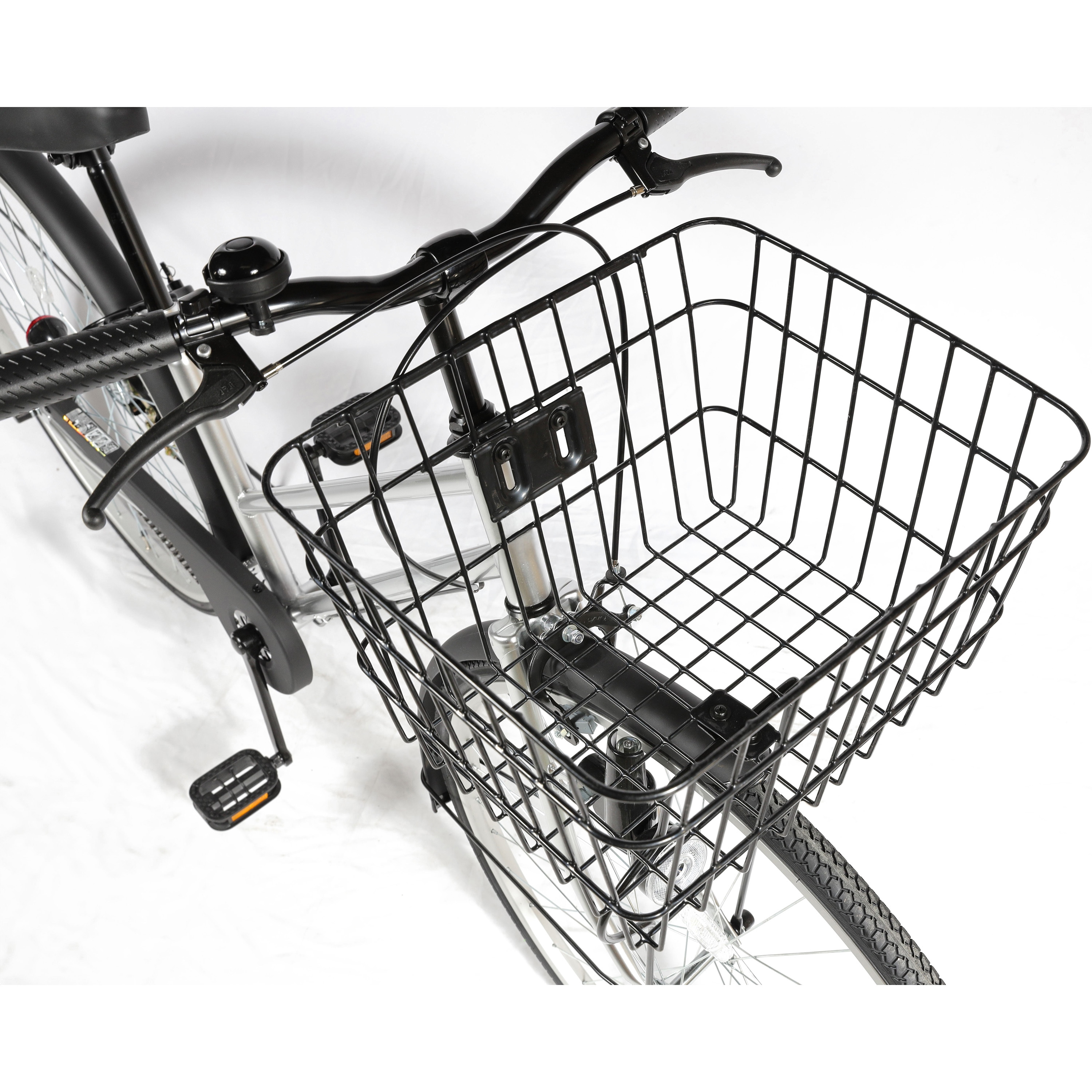 ブラック シティサイクル 前カゴ付き シティサイクル 黒 27インチ 前バスケット付き 楽天市場】クロス
