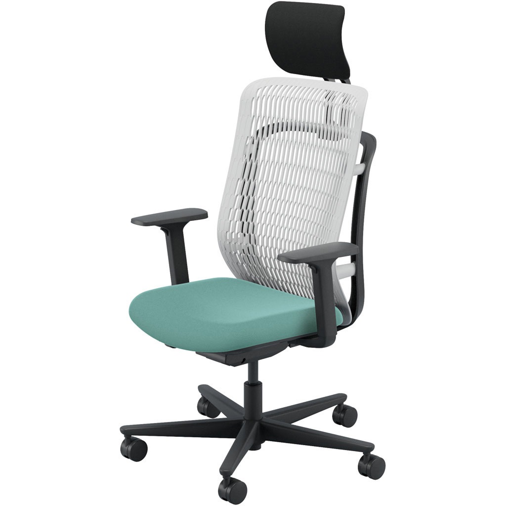 5-372-731H AJCHAIR2(AJチェア2) アジャスタブル肘 ヘッドレスト付 内田洋行 ハイバック ナイロンキャスター   5-372-731H 44,837円