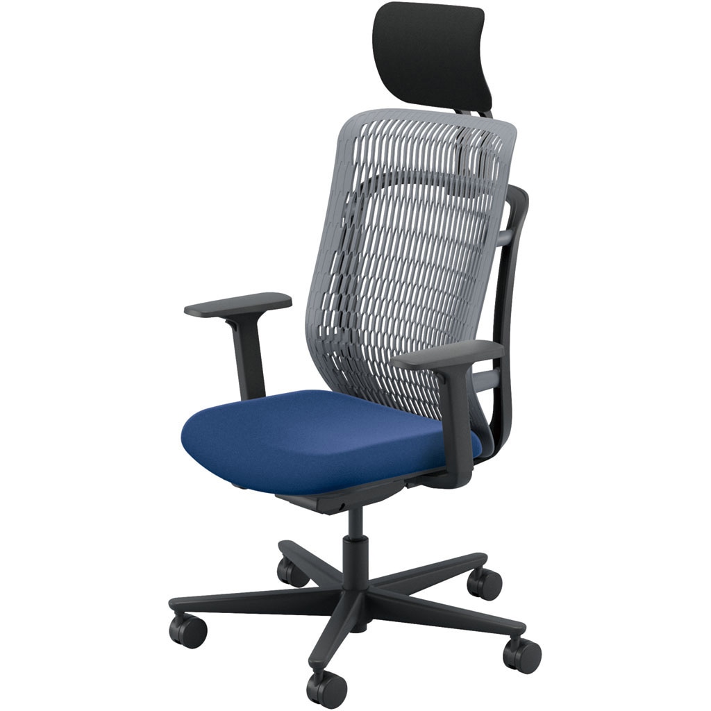 5-372-631E AJCHAIR2(AJチェア2) アジャスタブル肘 ヘッドレスト付 内田洋行 ハイバック ナイロンキャスター   5-372-631E