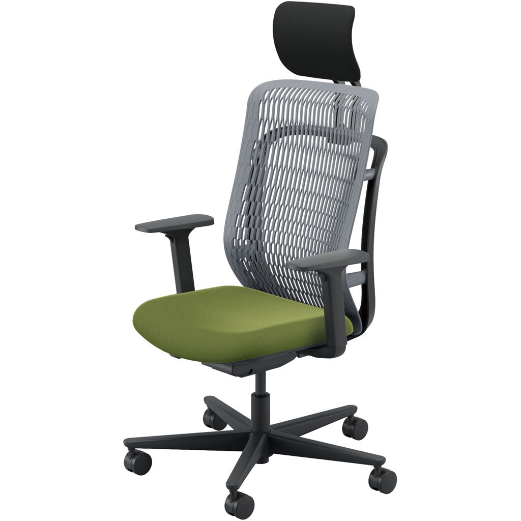 5-372-631G AJCHAIR2(AJチェア2) アジャスタブル肘 ヘッドレスト付 内田洋行 ハイバック ナイロンキャスター   5-372-631G