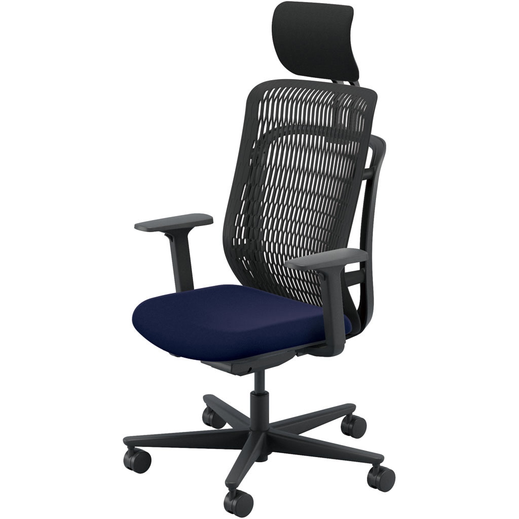 5-372-533F AJCHAIR2(AJチェア2) アジャスタブル肘 ヘッドレスト付 内田洋行 ハイバック ウレタンキャスター   5-372-533F