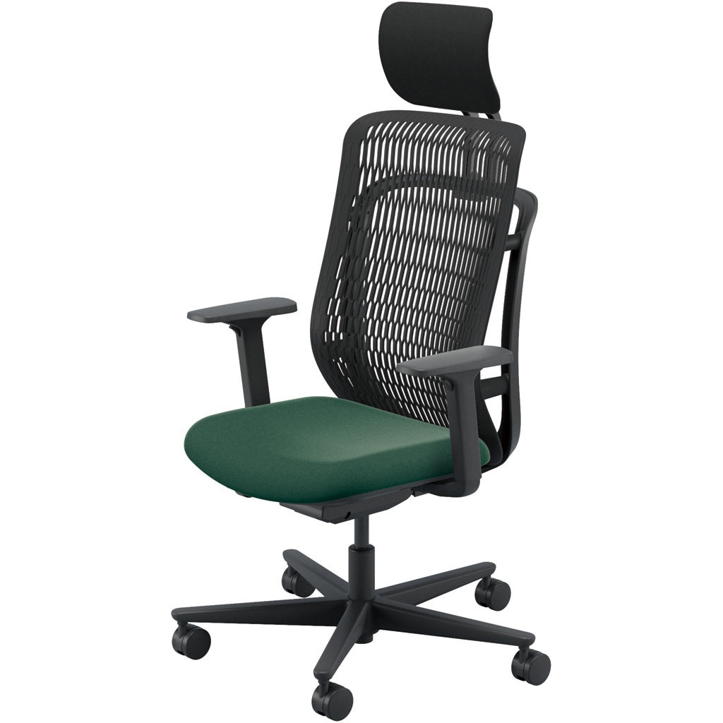 5-372-533J AJCHAIR2(AJチェア2) アジャスタブル肘 ヘッドレスト付 内田洋行 ハイバック ウレタンキャスター   5-372-533J 45,487円