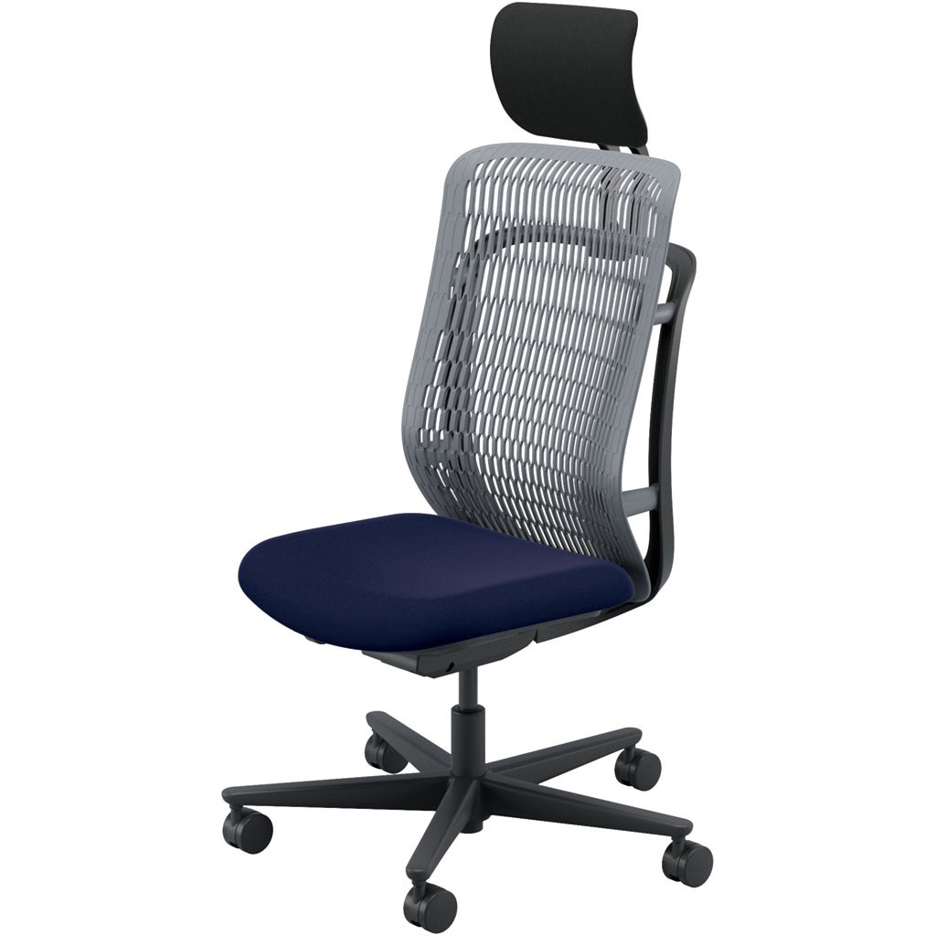 5-372-601F AJCHAIR2(AJチェア2) 肘なし ヘッドレスト付 内田洋行 ハイバック ナイロンキャスター   5-372-601F
