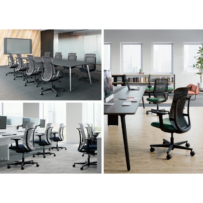 5-372-532G AJCHAIR2(AJチェア2) アジャスタブル肘 ヘッドレスト・ジャケットハンガー付 内田洋行 ハイバック ナイロンキャスター   5-372-532G