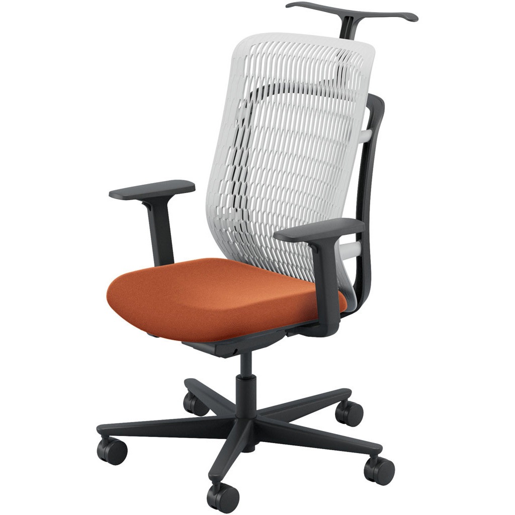 5-372-332D AJCHAIR2(AJチェア2) アジャスタブル肘 ジャケットハンガー付 内田洋行 ハイバック ナイロンキャスター   5-372-332D